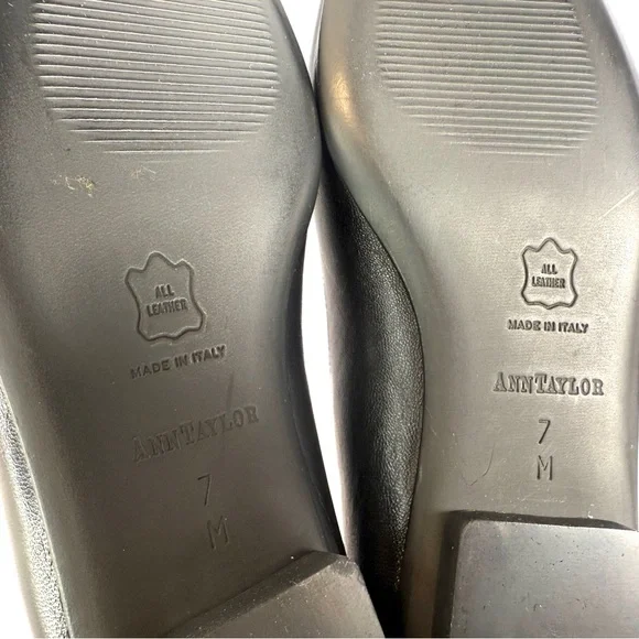 Ann Taylor Monet Black Napa Leather Loafers with Red Interior - Picture 12 of 14